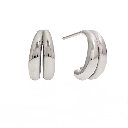 Mini Hoops Luna Silver