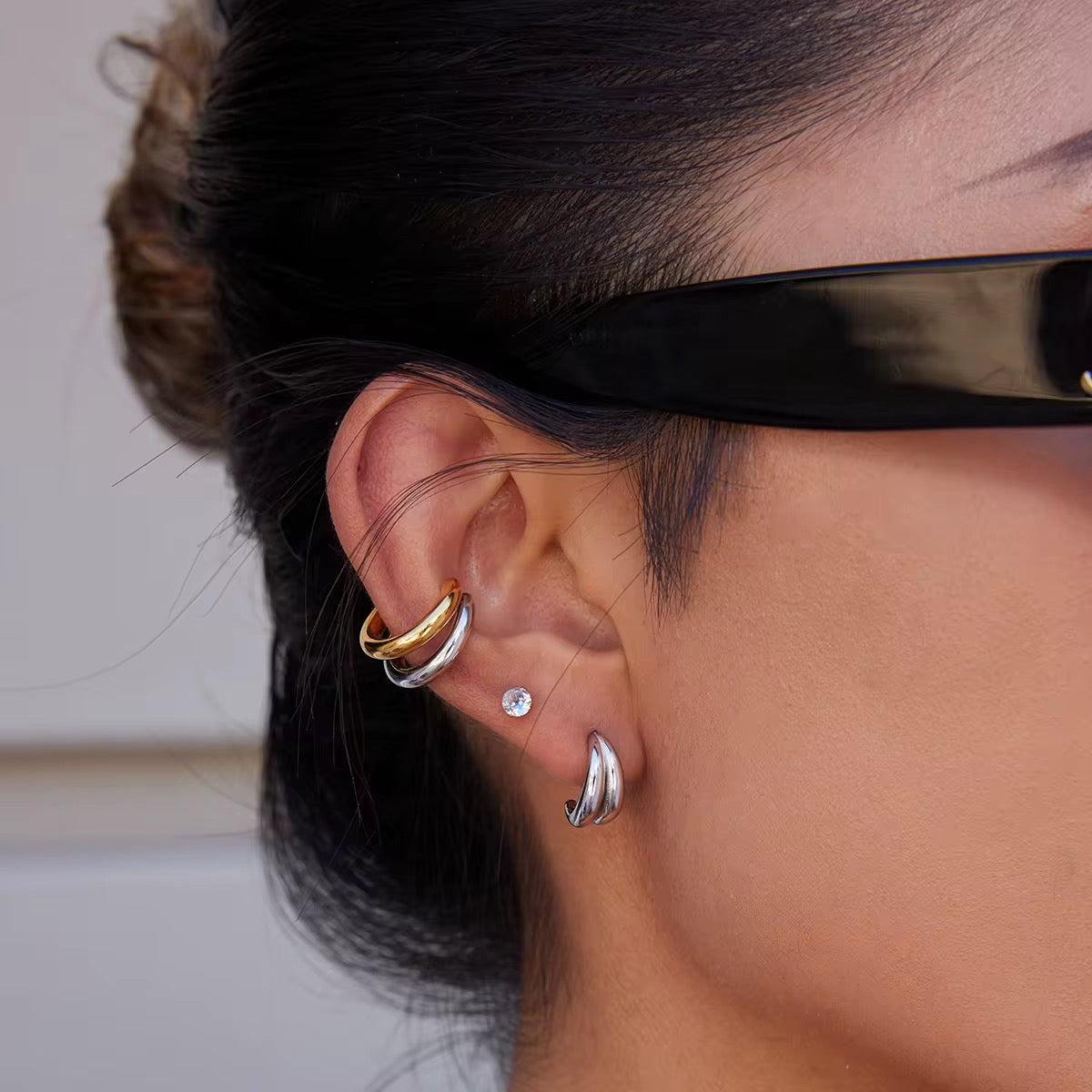 Mini Hoops Luna Silver